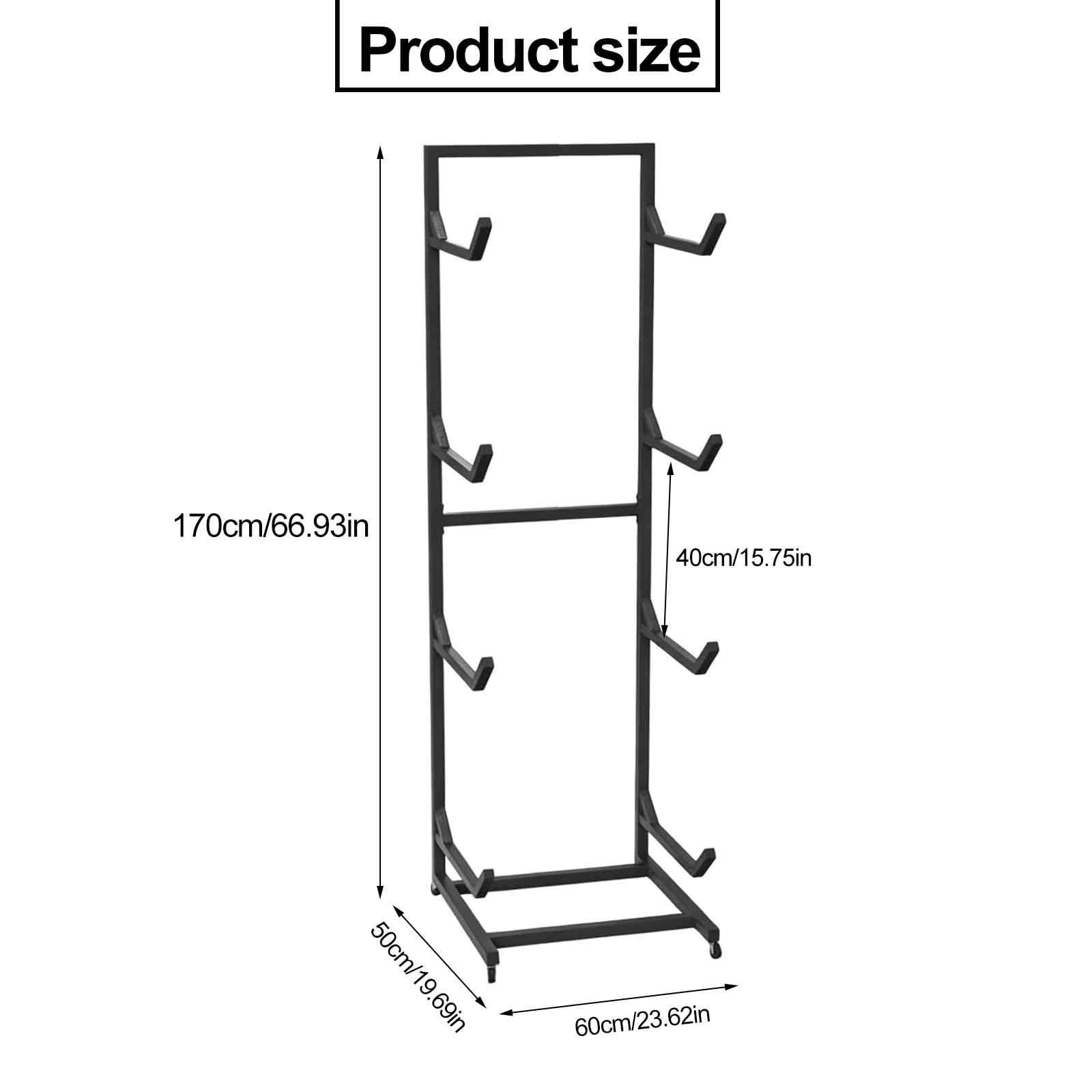 Organizer per galleggianti da piscina con ruote, scaffale a 4 ripiani per galleggianti da piscina, organizer in metallo per paddleboard con 4 ruote per area piscina esterna (nero)