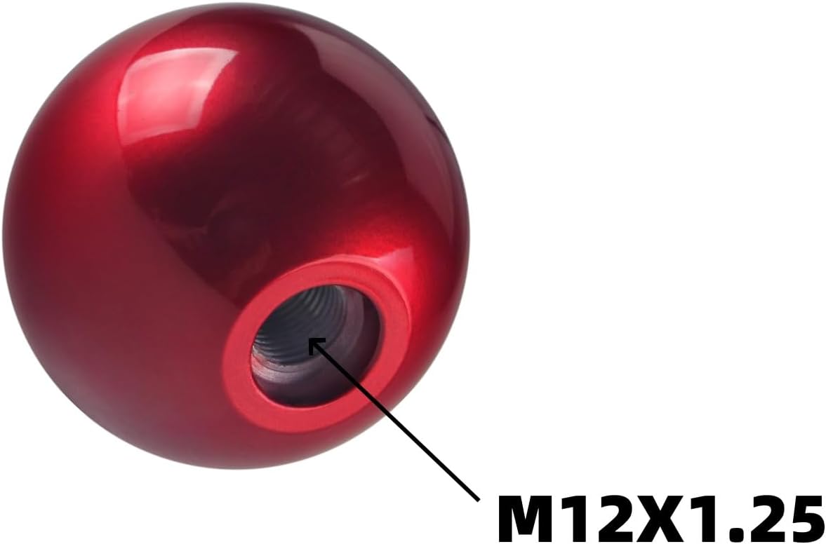 DEWHEL Aluminum Candy Red 200grams Weighted 5 6 Speed Shift Knob Shifter Sphere Universal M10x1.25 M8x1.25 M10x1.5 M12x1.25