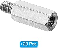 Vista 3 de PATIKIL M3x11mm+0.157 in Macho-Hembra Hex Standoff, paquete de 20 tornillos de acero inoxidable para placas base, cajas de computadora, placas