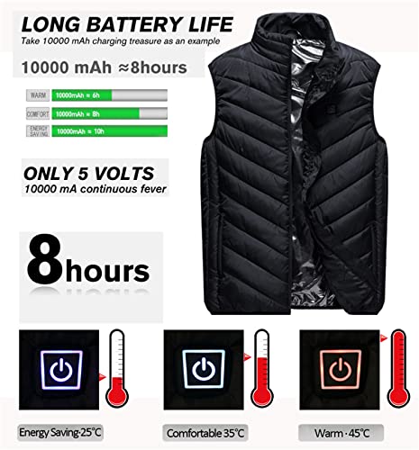 Gilet chauffant électrique USB vêtement thermique 8 zones de chauffage