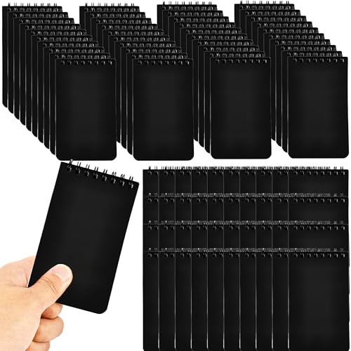 Mini carnets à spirale noirs de qualité supérieure pour professionnels