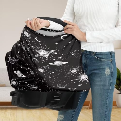 Image of Coldinair Outer Space Planets Multifunctional Nursing Cover Multi Use Cover for Baby Car Seat Canopy Shopping Cart Cover,Stroller Cover