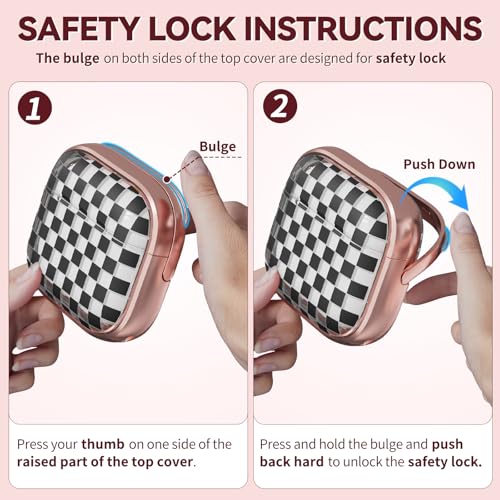 Image of Inesore for AirPods 4 Case Cover 2024 with Lock-Black Checkerboard | Two-Piece Design,with Gold Keychain & Cleaning Pen,Support Wireless Charging,Cute Luxury Case for Women Girly