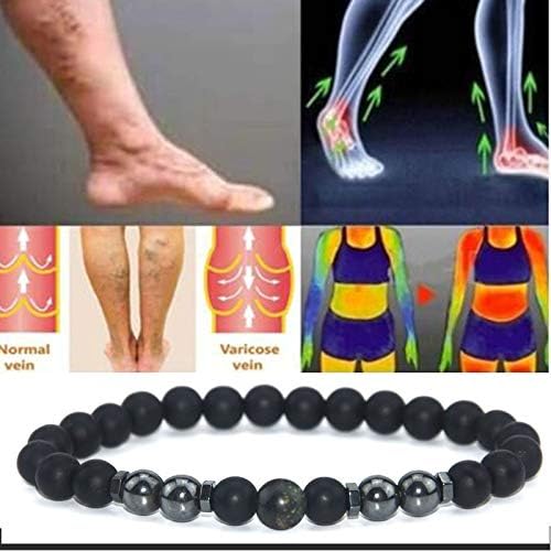 Miniatura 8 de Tobillera de obsidiana negra antihinchazón, 4 piezas de tobillera de obsidiana negra hinchable, pulsera de cuentas de obsidiana para hombres y
