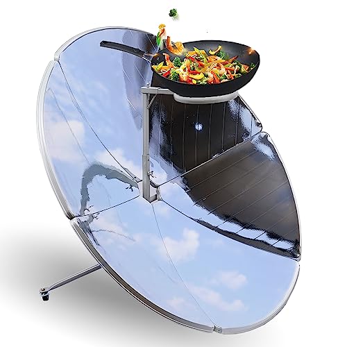 Portable Concentrating Solar Cooker 1000-1500W Thermal Power for Camping Outdoor, 1472-1832F...