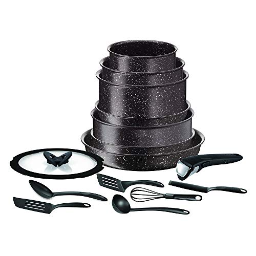 Tefal Effet Pierre Batterie de Cuisine Ingenio Extreme Efecto Piedra-Batería de Cocina (15...