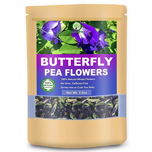 Dried Butterly Pea Flower Tea, 100% Dried Blue Butterfly Pea Flowers Herb (Butterfly Pea Flower, 2.0 oz)