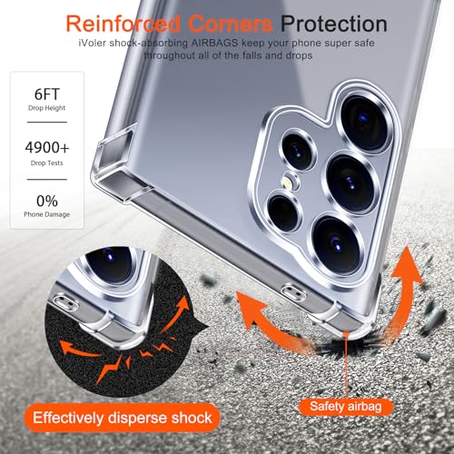 Image of Lustree Back Cover Transparent Case Compatible with Samsung Galaxy S25 Ultra | Clear + TPU Case with 4 Corner Air Cushion Protection & Camera Protection | Slim& Stylus Cover