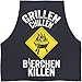 YORA Grillschürze für Männer lustig - Grillen, Chillen, Bierchen - Geschenke für Männer inkl. BBQ Urkunde - lustige Kochschürze