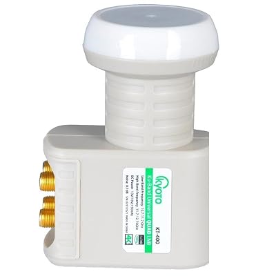 Quad Satellite Antenna Compatible Lnb Elembi 4K Ultra Hd with Kyoto 4 Output - Rain Proof
