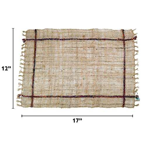 Zen Canyon Extra Large Natural Hemp Place Mats - Set Of 4 Placemats - 12 X 17 Inches #TOP5