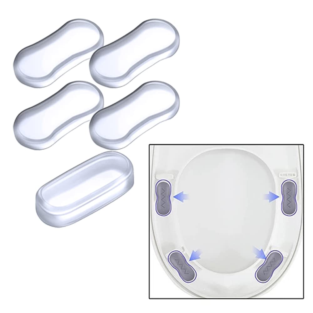 5 Pack Toilet Seat Bumper Vervanging Kit Siliconen Toiletbril Buffer Transparant Toilet Deksel Rubber Pad voor Thuis, Hotels, School Badkamer Toilet