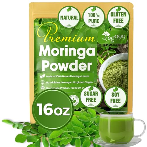 TOG999, Premium 16oz Moringa Leaf Powder, 100% Natural and Pure from Moringa Leaves, No Additives, No Gluten, No Sugar, Vegan