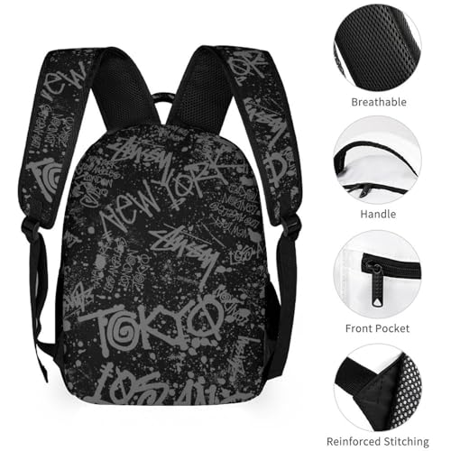 Hip-Hop Graffiti Print Teens Backpack for Boys & Girls, Perfect Choice for Student Travel & School Backpacks4
