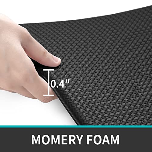 Dexi Kitchen Rugs And Mats Cushioned Anti Fatigue Comfort Runner Mat For Floor Rug Standing Rugs Set Of 2,17"X29"+17"X59", Black #TOP3