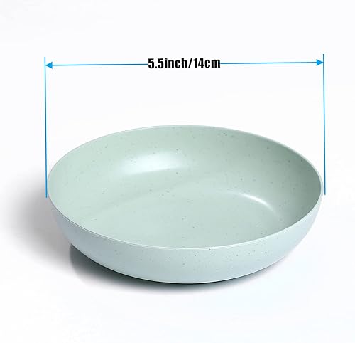 Miniatura 4 de WANBY Platos ligeros de paja de trigo para cereales, platos irrompibles, aptos para lavavajillas y microondas (platos, 10 unidades, 5.6 pies)