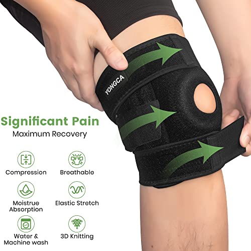 Yongca Adjustable Knee Braces For Knee Pain Women And Men,Knee Brace With Side Stabilizers And Patella Gel Pads,Knee Sleeve Support For Workout And Injury Recovery #TOP5