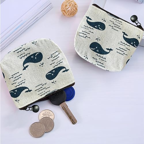 Image of Kraptick Multipurpose Coin Pouch for Men & Women, Compact Coin Organiser, Cash & Coin Holder Pouch, Stylish Mini Money Pouch for Everyday Use (Blue Whale)