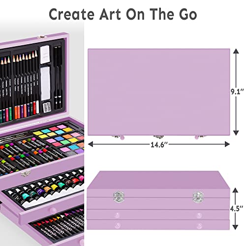 image for Color More 175 Piece Deluxe Art Set with 2 Drawing Pads, Acrylic Paint
