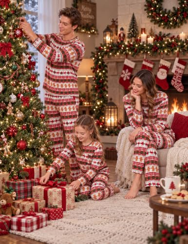 Ekouaer Matching Family Sets Christmas Pajamas Set Xmas PJS Sleepwear - image 2