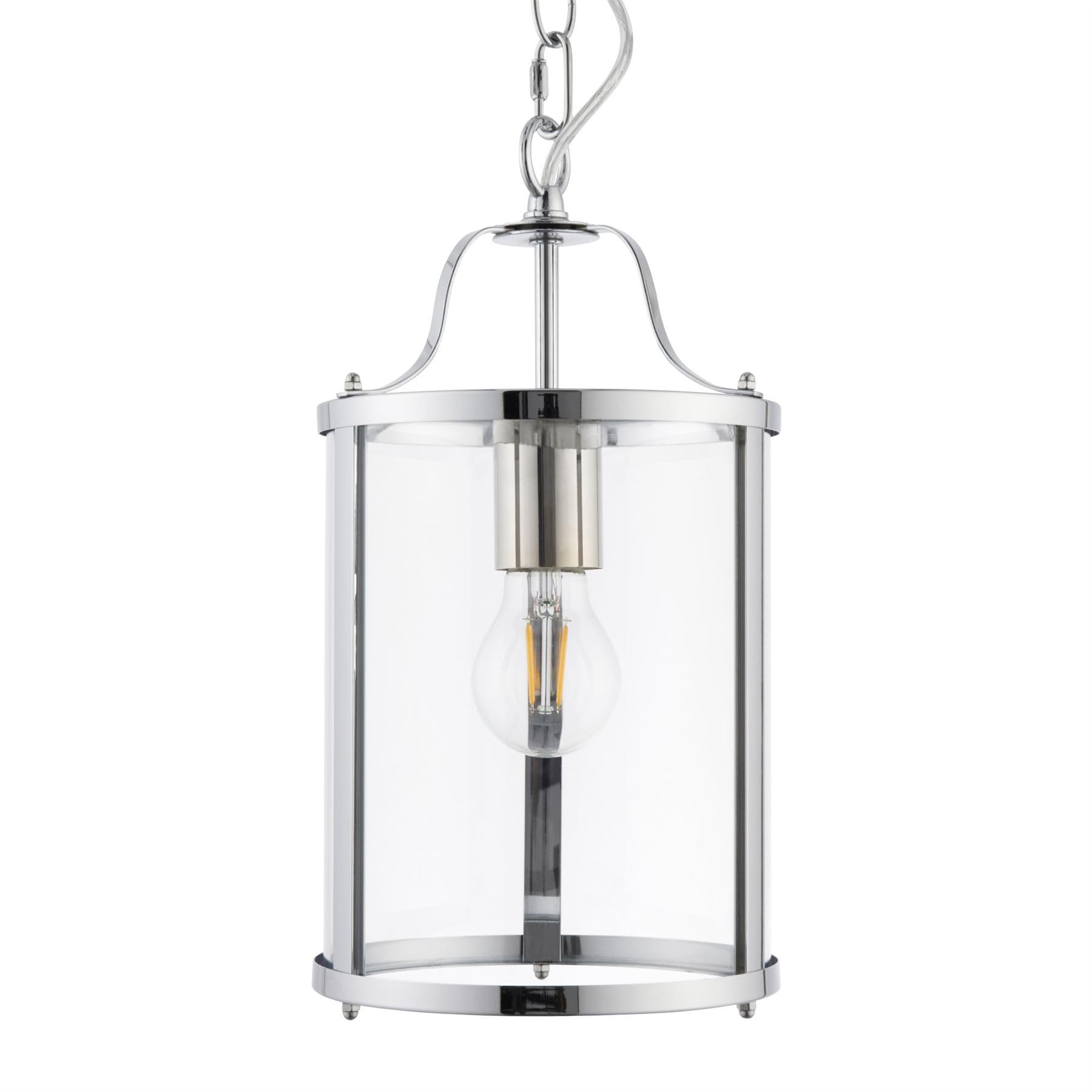 First Choice Lighting ChesterChrome Lantern Style Adjustable Pendant Light from B&Q