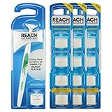 Reach Ultraclean Access Flosser Bundle, Unflavored, Plaque Remover for Teeth, for Hard to Reach Areas, Oral Care, PFAS-Free, 1 Flosser Starter Kit + 3 Packs Refill Heads