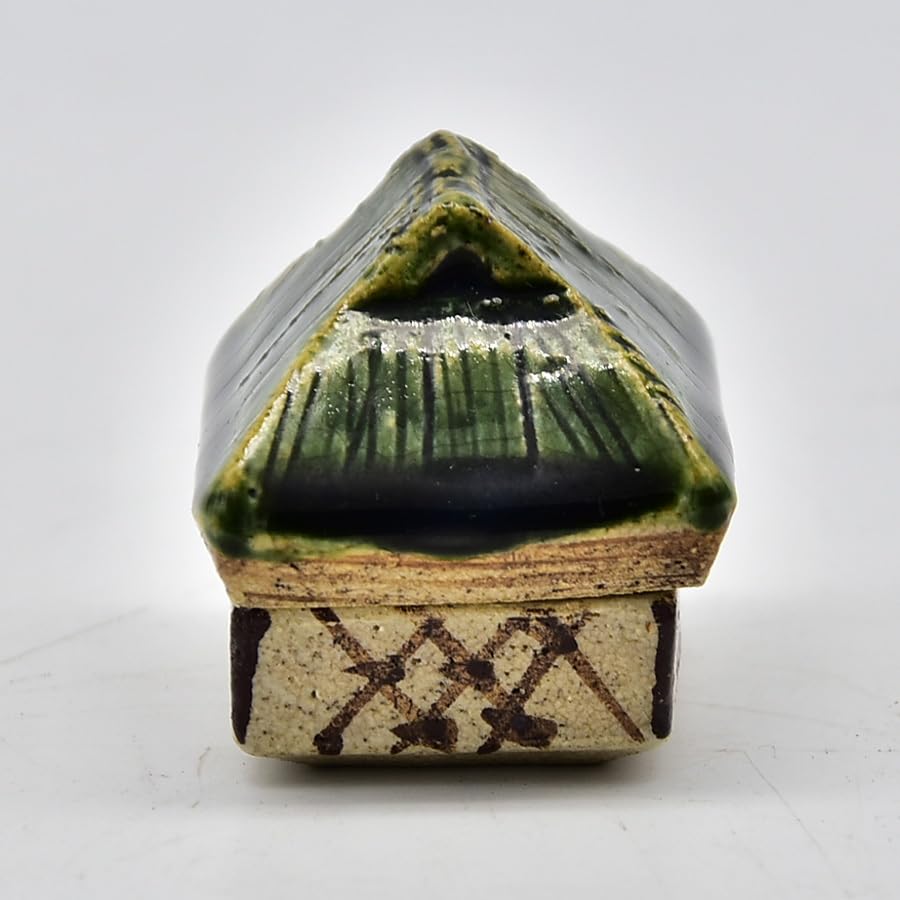 Amazon.co.jp: 松本鐵山 織部 葛屋 香合 香道 茶道 草屋 茅屋 共箱