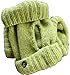 Fingerless Gloves Green Lime Medium - Large M - L 20% Angora 80% Merino Wool 5 1/2