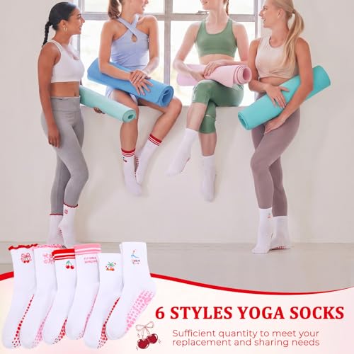 Image of Pilates Grip Yoga Socks for Women Cute Non Slip Socks