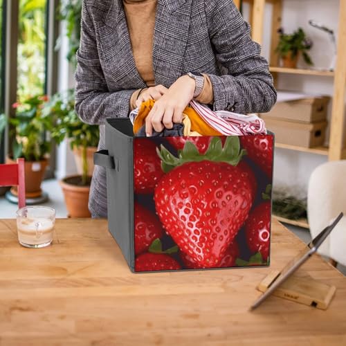 Bacs de rangement pliables haut de gamme design fraise rouge - 8