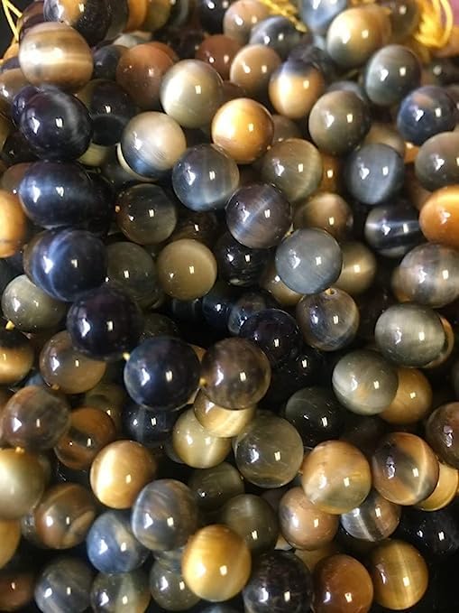 Miniatura 2 de Z.A Gems Natural Tiger Eye Gold Blue Color Multi Tiger Eye Beads Smooth Plain Pulido Round Ball Loose Gemstone Strand Beads AAA Quality Jewelry