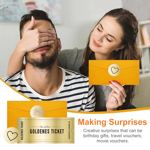 SZSMW 12 Gutschein Rubbelkarte - Golden Ticket - Gutschein Selbst Gestalten - Zur Verwendung Bei Familienfeiern, Klassenzimmern, Restaurants, Geburtstagsfeiern Oder Anderen Feiertagsveranstaltungen