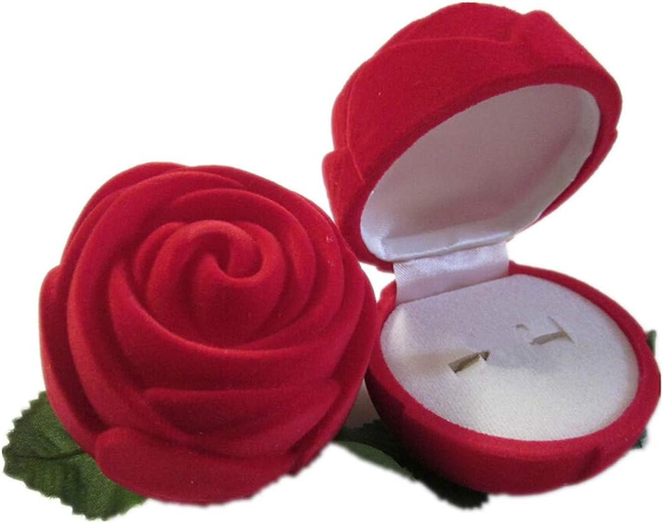 Fashion Jewelry Box, 1 Pcs Rose Flower Shape Gift Box Present Case Ring Necklace Storage Box Organizer by SamGreatWorld