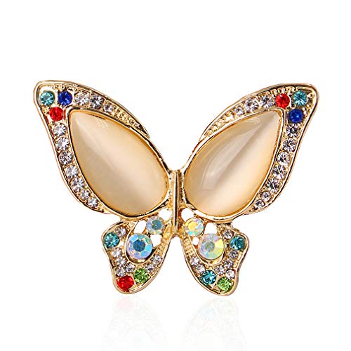 DearAnswer Vintage Butterfly Brooch Pin Rhinestones Crystal Antique Cute Animal Shape Corsages Scarf Clips for Women Girls