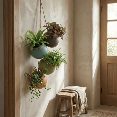 Pots de fleurs suspendus en céramique pour éviter l'encombrement - 5