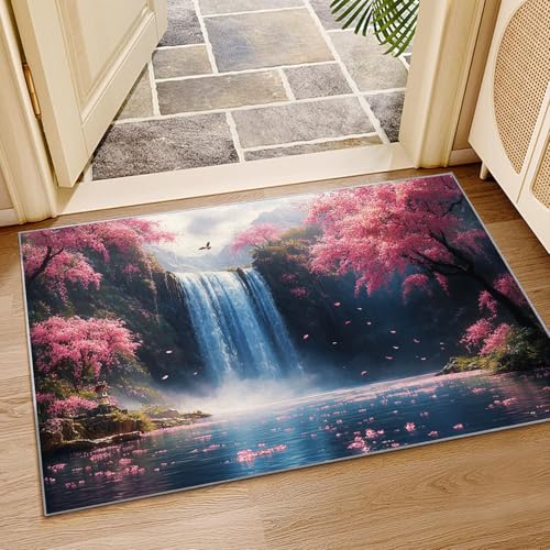 Tapis de cuisine fleur violette effet 3D pour protéger le sol avec style - 5