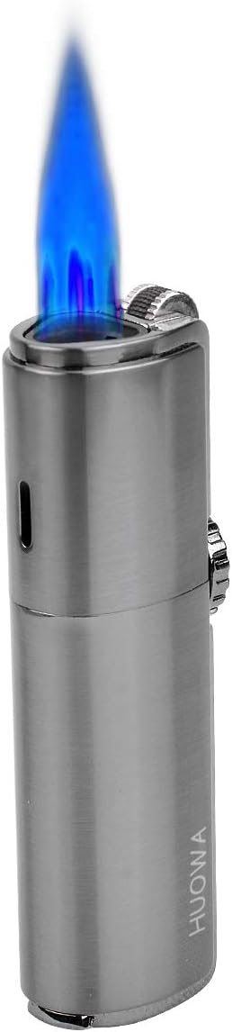 Torch Cigar Lighter, 3 Jet Flame Butane Refillable Cigar Lighter with Punch and Replaceable Flint