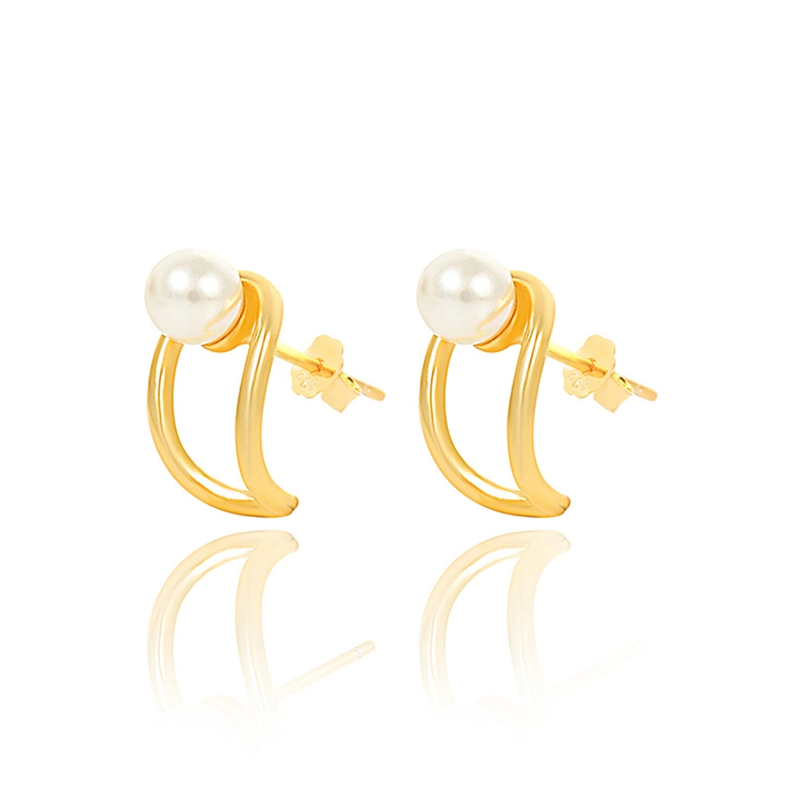 Boucles d'oreilles blanches légères creuses anti douleur lobe sensible - 4