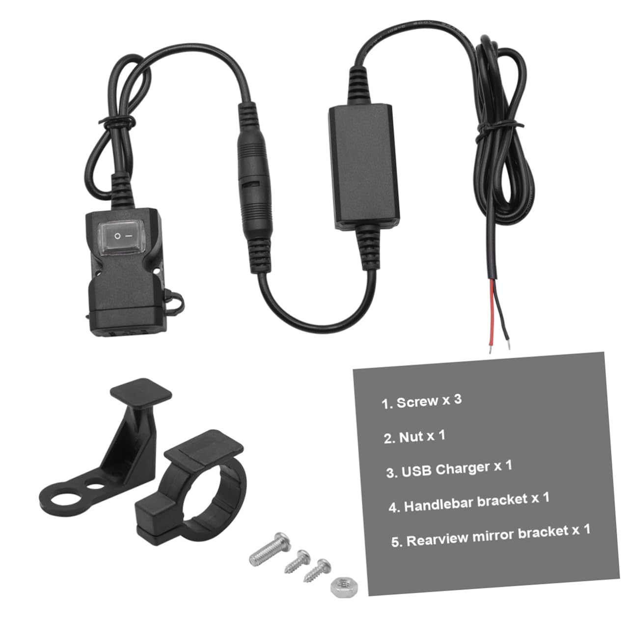 BUGUUYO Dual Port USB Motorcycle Charger Handlebar Mount 3.1a Fast Charge for All Vehicles