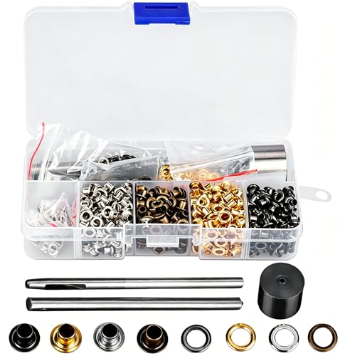 Moofey 420 PCS 3mm Leather Grommet Kit Eyelets and Grommets 3 PCS Handwork Tools Set Eyelet Kit for Leather Craft Clothes Sewing Accessories