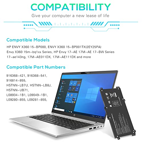 Image of LK03XL Battery for hp Envy x360 Convertible 17m-ae0xx 17-bw 17m-ae111dx 15m-bp1xx 15m-cn0xxx 15-cn0xxx 15m-cp0xxx 15m-cn0012dx 15m-cn0011dx for HP Envy X360 Convertible 17-AE 17M-AE 17-BW 17-CE 17M-CE