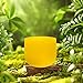 TOPFUND Yellow E Note Crystal Singing Bowl Solar Plexus Chakra 8 inch with Heavy Duty Carrying Case and Suede Mallet