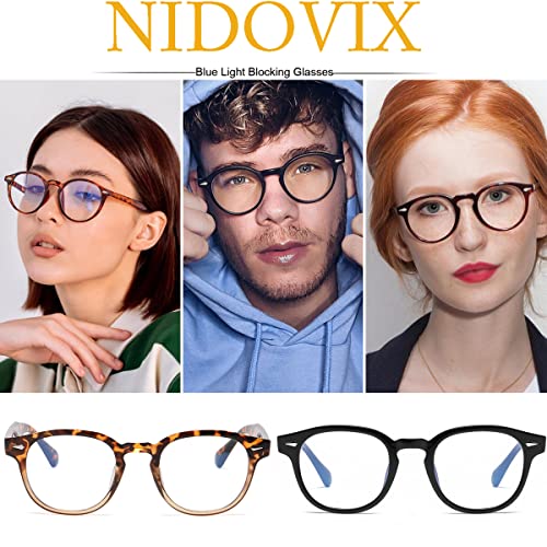 Image of Retro Round Blue Light Blocking Glasses for Men Women, Vintage Frame Non-prescription Computer Reading Eyeglasses
