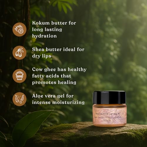 Image of Kridha Organic Shea Butter Lip Balm for Dry & Chapped Lips - Deep Moisturizing & Nourishing Lip Care with Natural Shea Butter - Smooth, Soft & Hydrated Lips - Chemical-Free, Non-Sticky Lip Balm for Men & Women - 8g