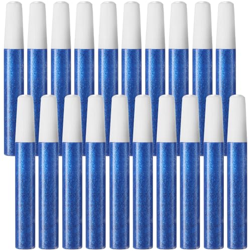20 Pcs Blue Glitter Glue Sticks for Crafts Perfect Glitter Stick for DIY Arts School Projects, Scrapbooking, and Art Creations (Blue)