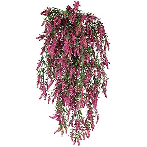HUAESIN 3pcs Fake Hanging Plants Artifical Trailing Plants Fake Plants Drooping Plants Purple Artificial Flowers Hanging Trailing Plant for Home Kitchen Garden Wedding Indoor Decor Cover
