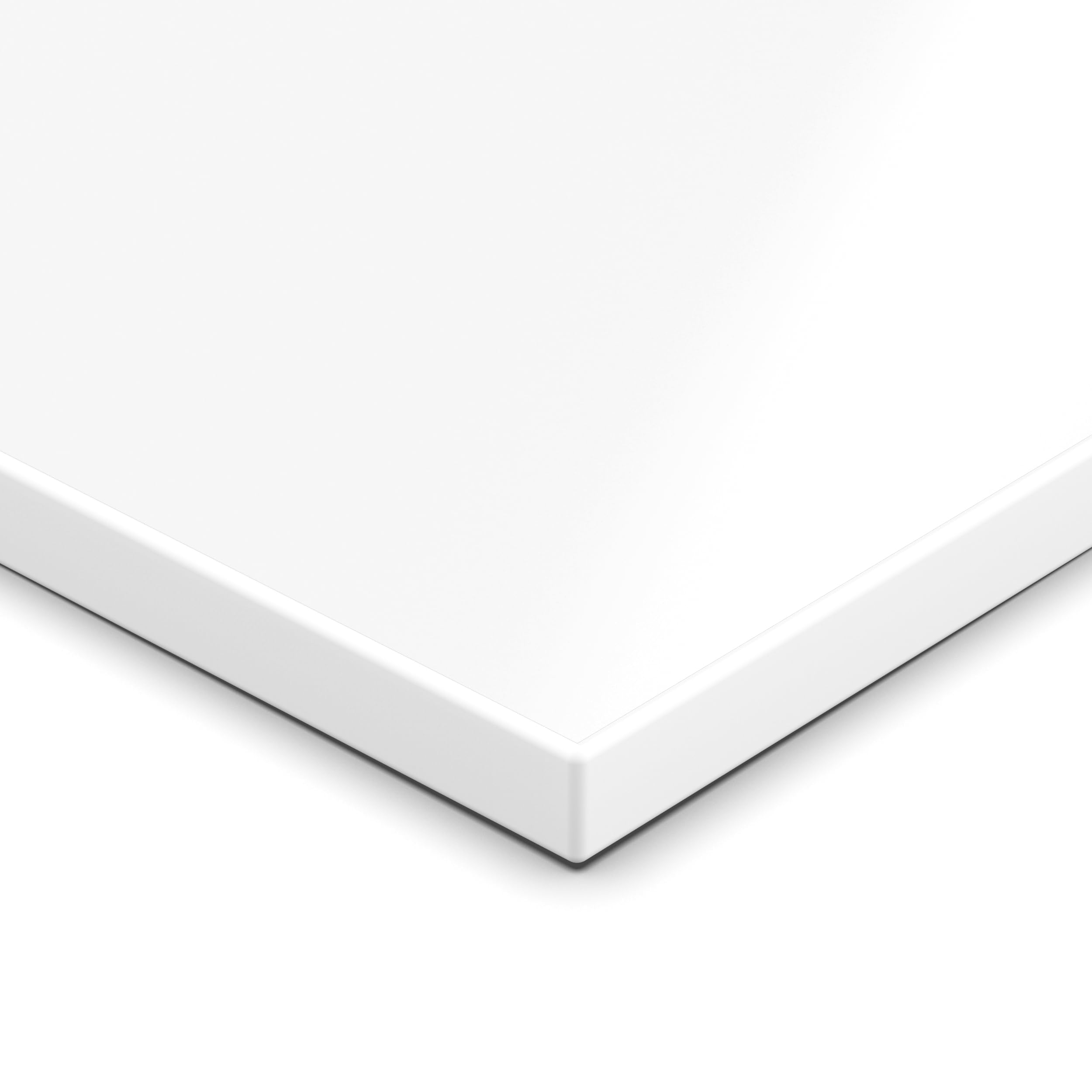AUPROTEC Tablero de mesa de 25 mm, color blanco cristal, 70 x 50 cm, tablero de partículas con borde ABS de 2 mm y revestimiento de poliuretano, revestimiento de resina de melamina, resistente e