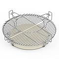 SafBbcue Cooking Grate System for Kamado Joe Classic, Large Big Green Egg BGE, Char-Griller Akorn 18" Charcoal Grill Flexible Cooking Base Rack with Heat Deflector
