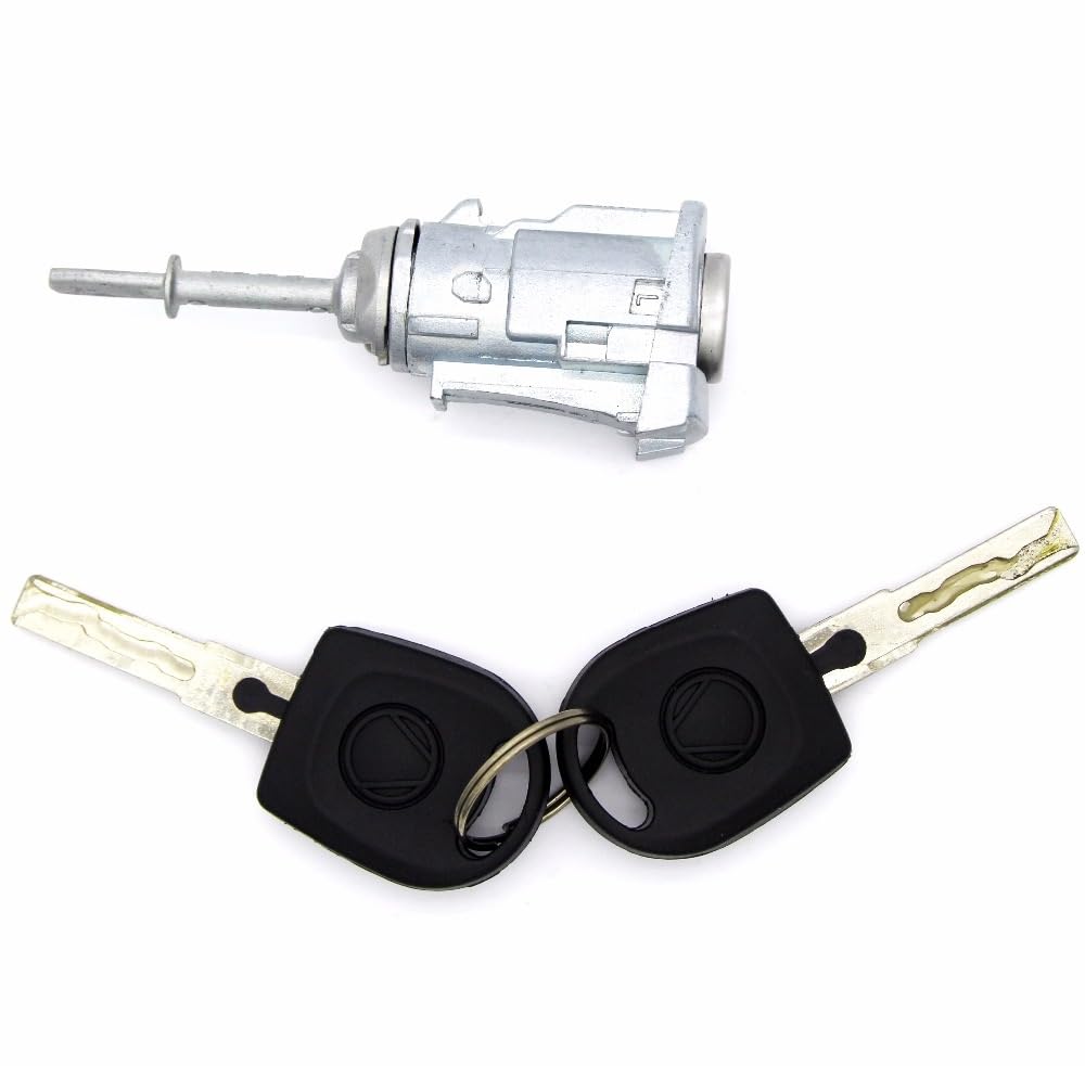 Cylindre DE Serrure DE Porte Gauche avec 2 CLÉS, for VW, for Passat, for Seat, Toledo Leon Arosa Lupo 3B0837167 Barillet de Serrure de Voiture