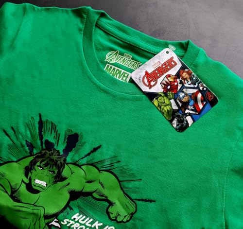 T-Shirt Hulk Marvel vert en coton avec grand imprimé comics rétro
